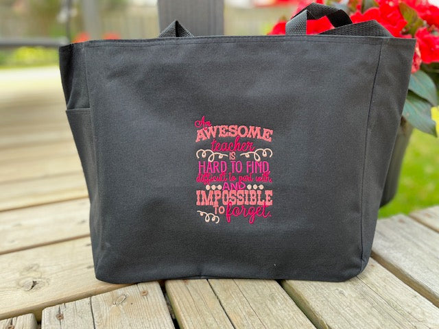READY MADE Teacher Tote Bag - AWESOME TEACHER