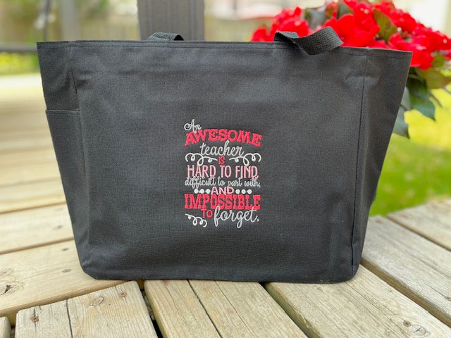 READY MADE Teacher Tote Bag - AWESOME TEACHER