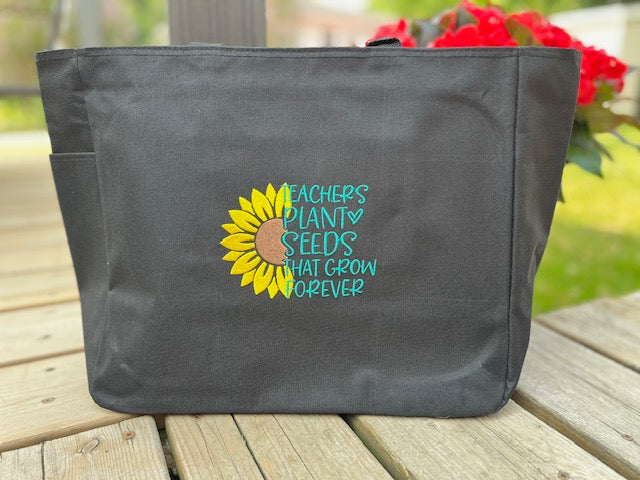 READY MADE Teacher Tote Bag - TEACHER SUNFLOWER