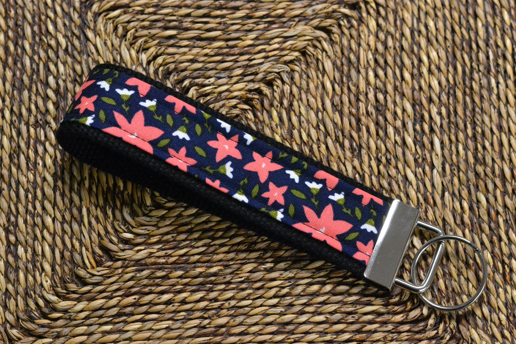 READY MADE Key Fob - Coral flowers