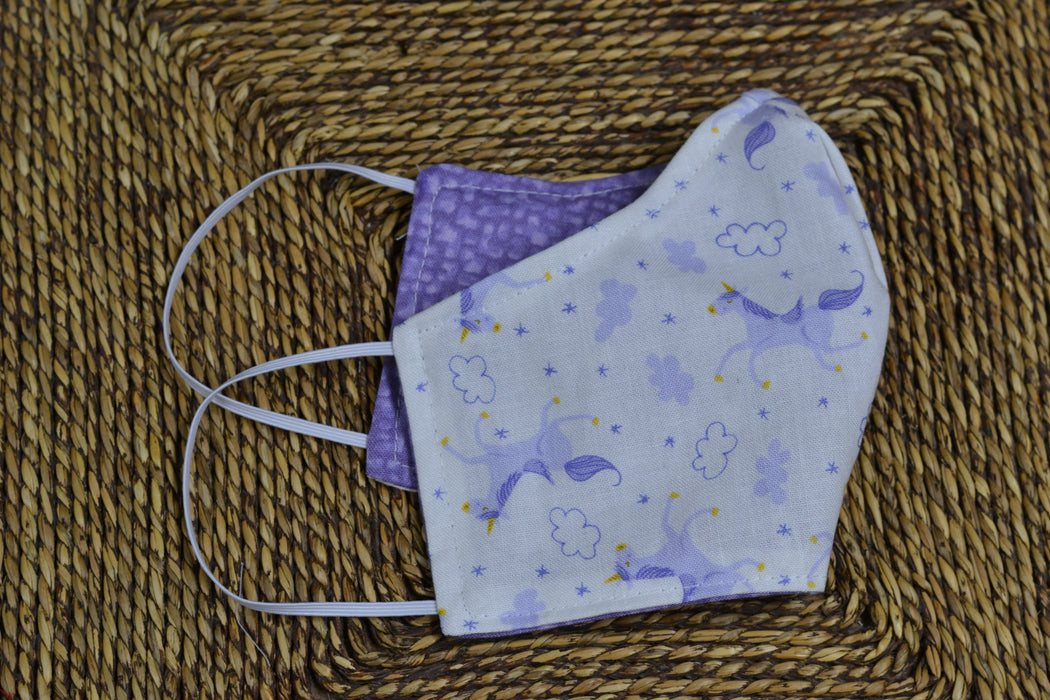 READY MADE Fabric Face Mask - Children's size (age 7 to 10 years)