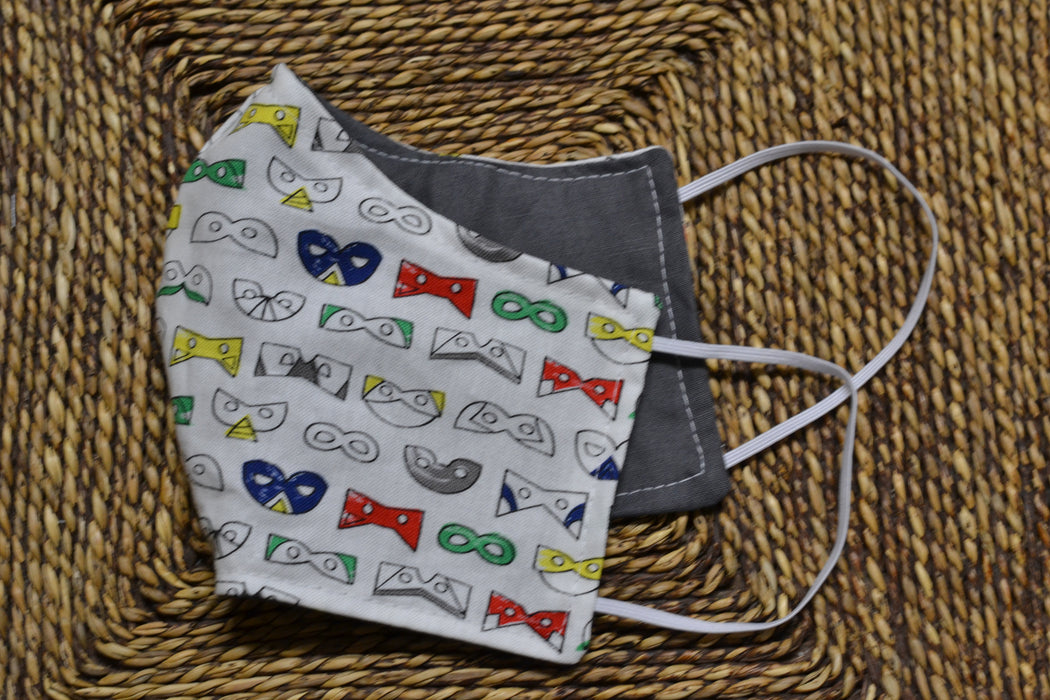 READY MADE Fabric Face Mask - Children's size (age 7 to 10 years)