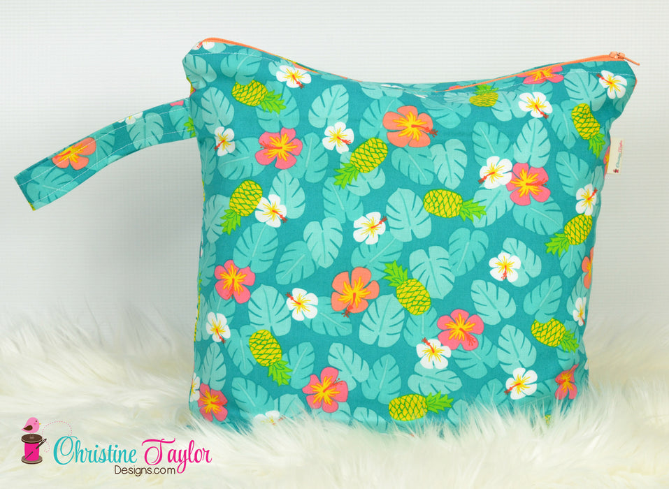 Ready Made MEDIUM SIZE Wet Bag - Pineapple Summer