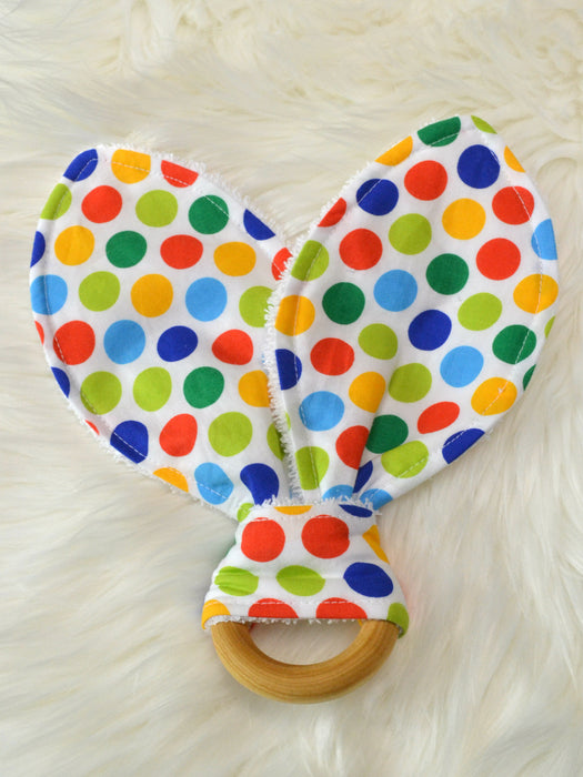 READY MADE Teething Ring - Multicolor Dots