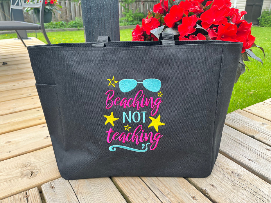 READY MADE Teacher Tote Bag - BEACHING NOT TEACHING