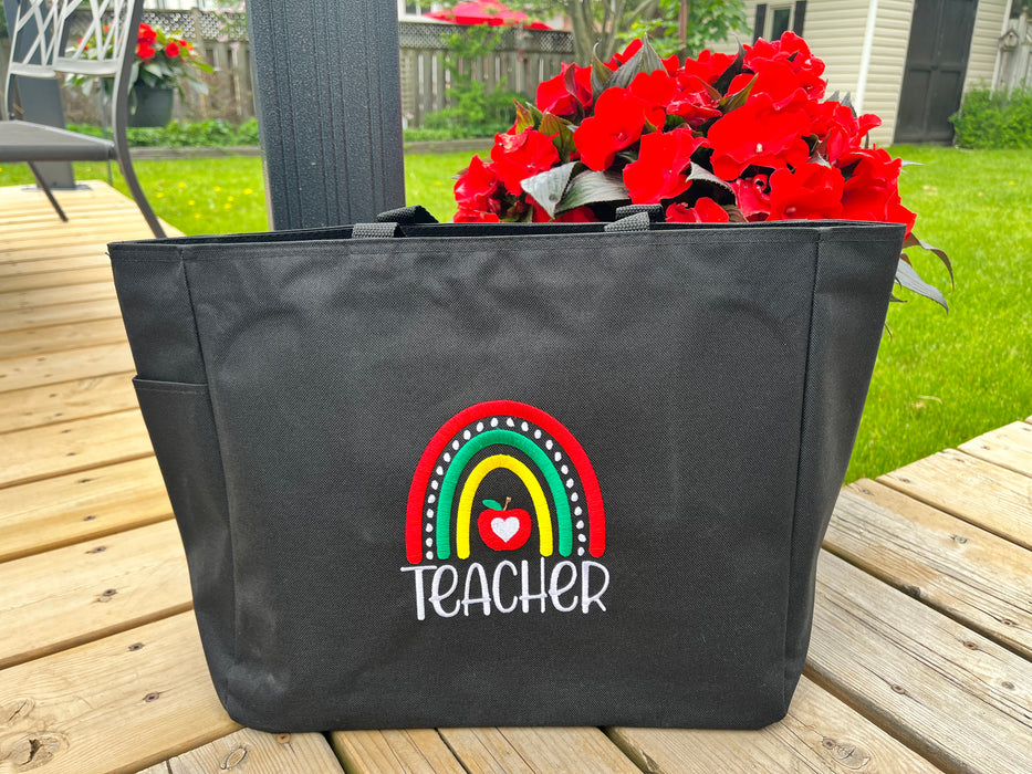 READY MADE Teacher Tote Bag - TEACHER RAINBOW