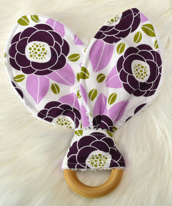 READY MADE Teething Ring - Purple Floral