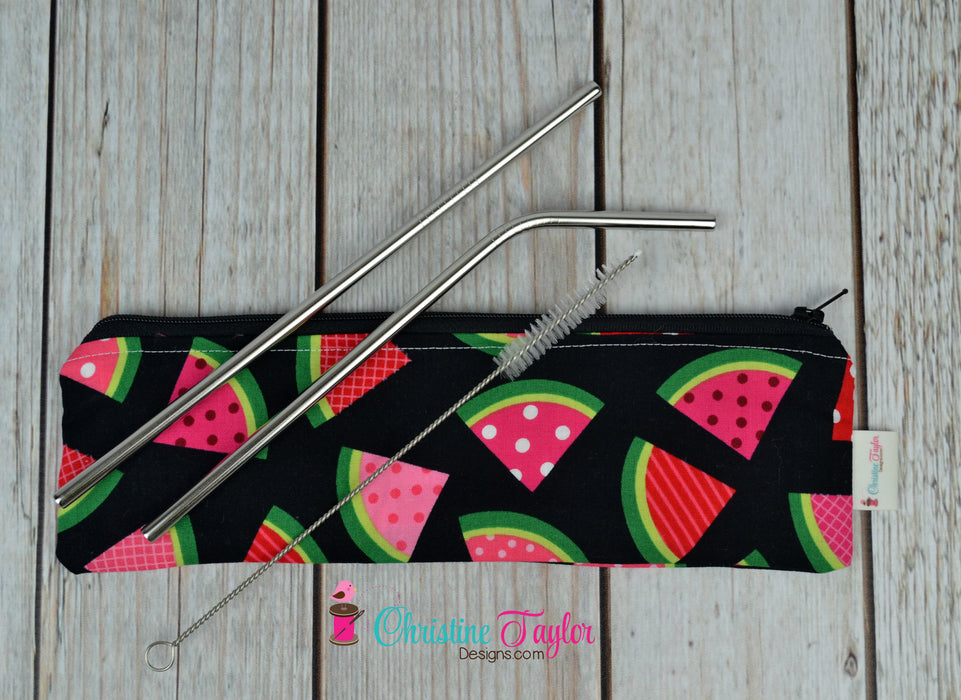 Ready Made Straw Pouch - Watermelon