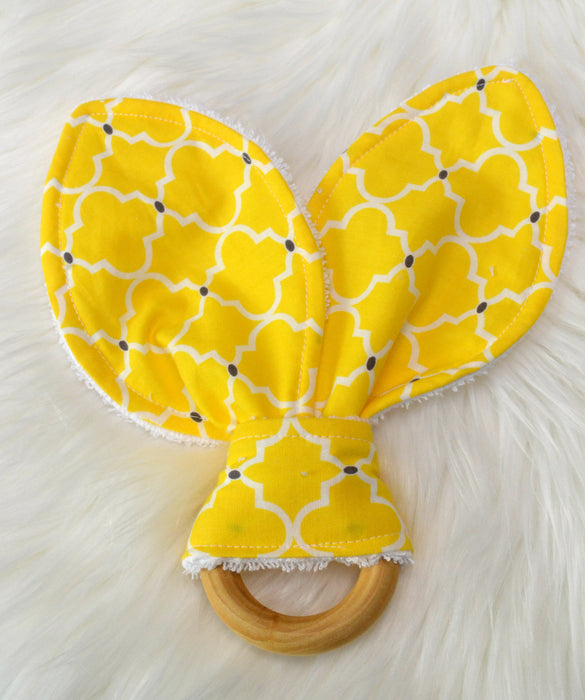 READY MADE Teething Ring - Yellow geometric