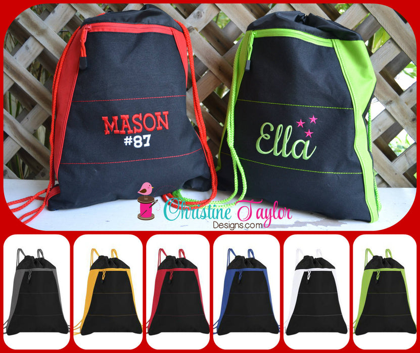 Personalized Cinch Bag - Various Colors - Christine Taylor Designs