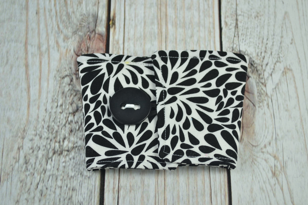 READY MADE Coffee Cozy - black and white swirls - Christine Taylor Designs