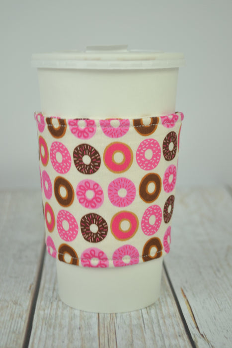 READY MADE Coffee Cozy - Pink Donuts - Christine Taylor Designs