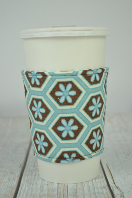 READY MADE Coffee Cozy - Blue geometric - Christine Taylor Designs