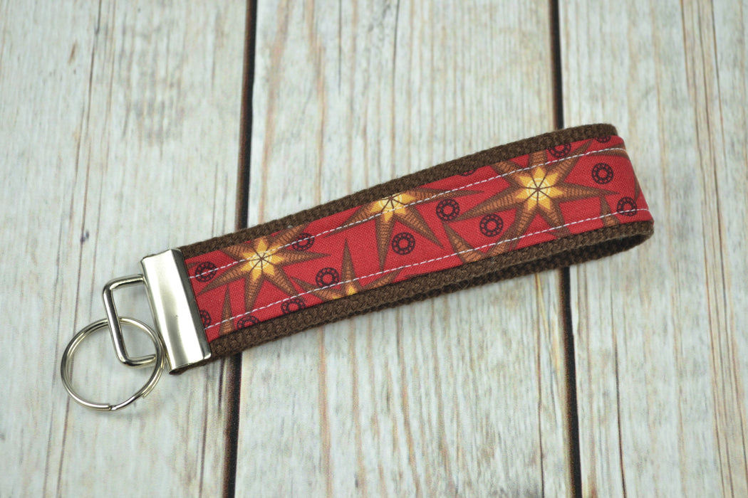 READY MADE Key Fob - Red star fabric - Christine Taylor Designs