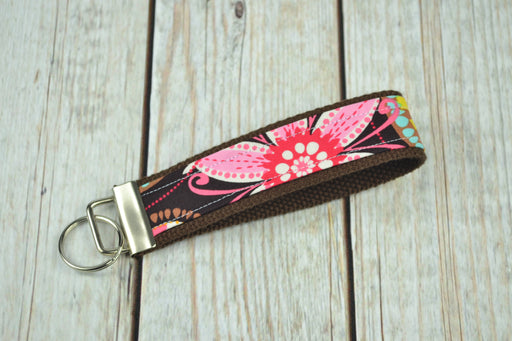 READY MADE Key Fob - Carnival Bloom on Brown - Christine Taylor Designs