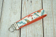 READY MADE Key Fob - feathers on orange - Christine Taylor Designs