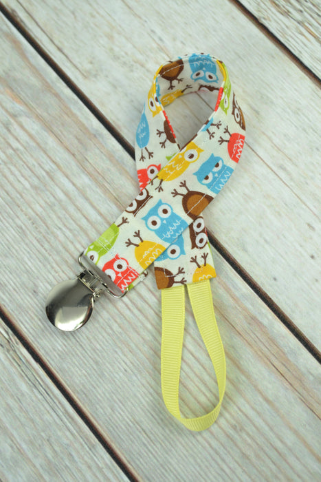 READY MADE Pacifier Clip - Brown Owls