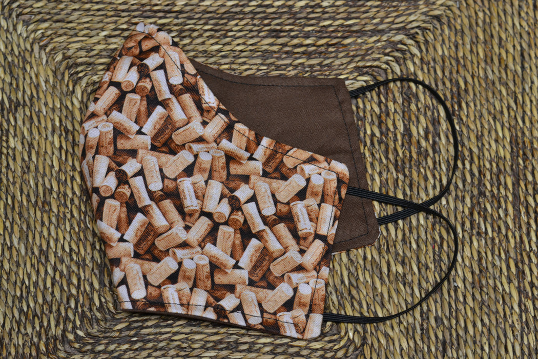 ready made WINE CORKS Fabric Face Mask - Men's size