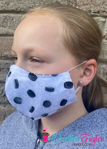 3 LAYER Fabric Face Mask - Children's size (age 7 to 10 years)