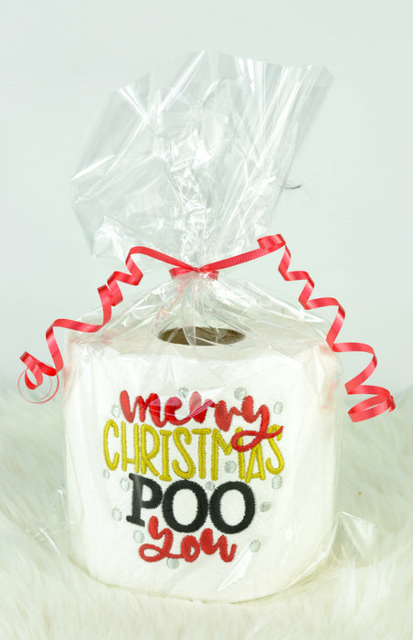 Embroidered Toilet Paper - "Merry Christmas Poo you"