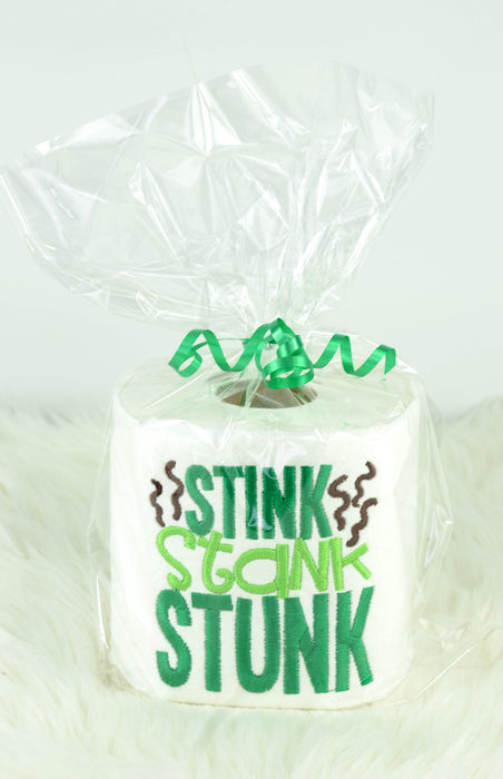 Embroidered Toilet Paper - "Stink Stank Stunk"