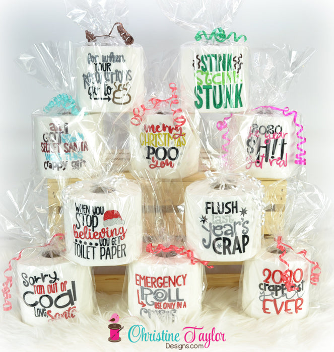 Embroidered Toilet Paper - "Stink Stank Stunk"