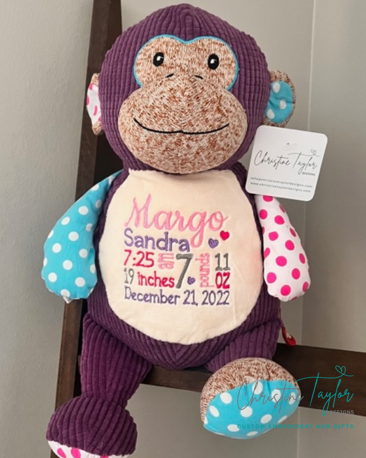 Purple monkey stuffed animal deals