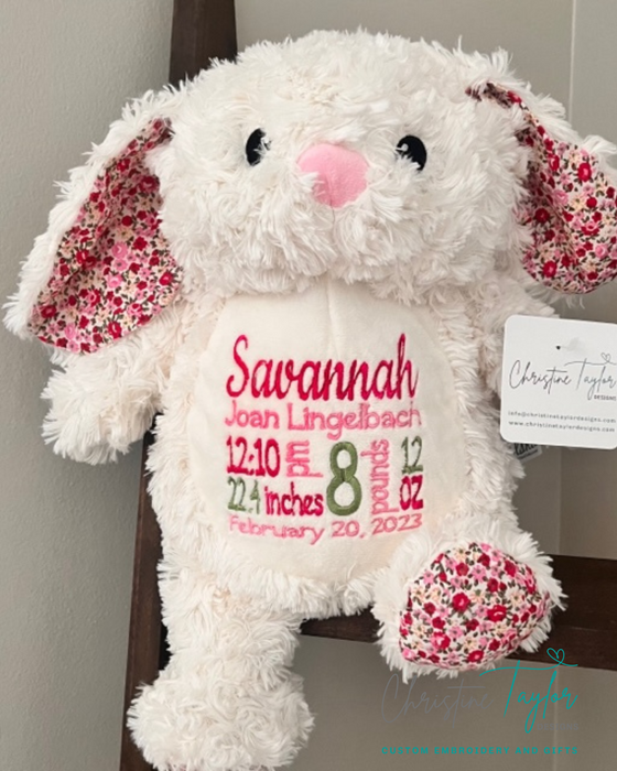 Personalized embroidered top stuffed animals