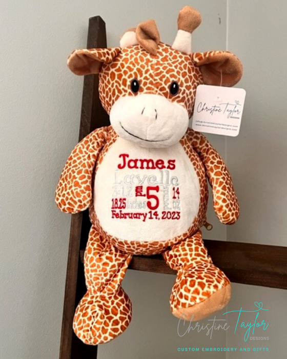Personalized online stuffed giraffe