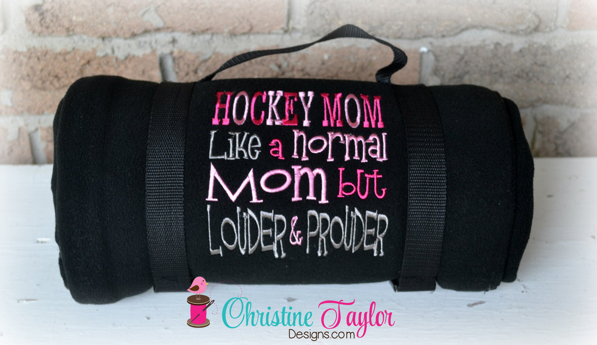 Hockey Mom Loud and Proud Fleece Stadium Blanket