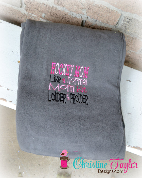 Hockey Mom Loud and Proud Fleece Stadium Blanket