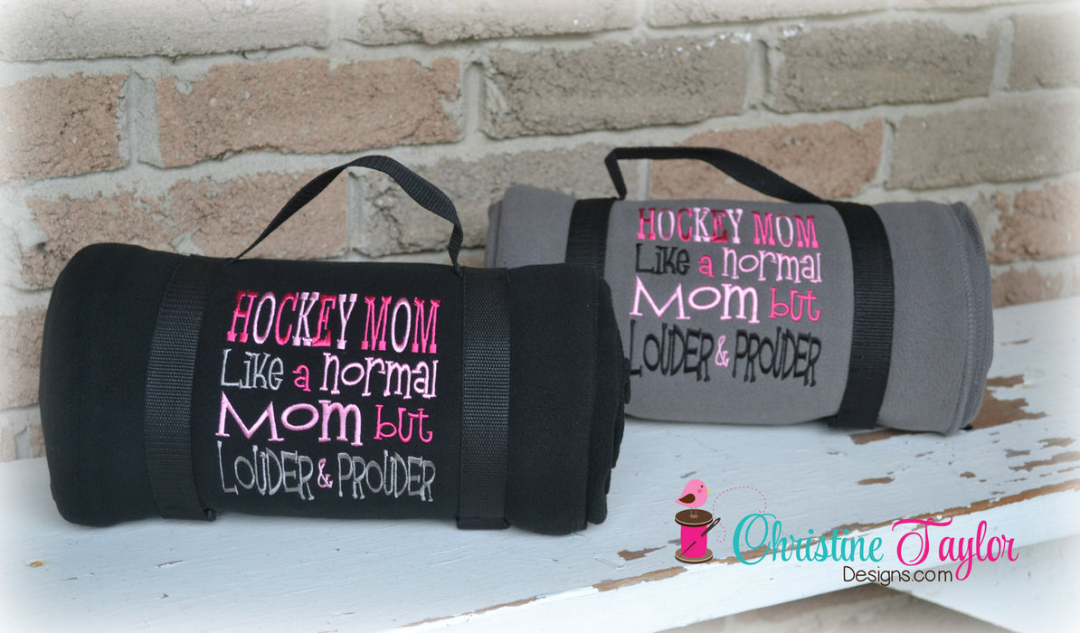 Hockey Mom Loud and Proud Fleece Stadium Blanket