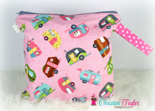 Ready Made MEDIUM SIZE Wet Bag - Camper fabric - Christine Taylor Designs