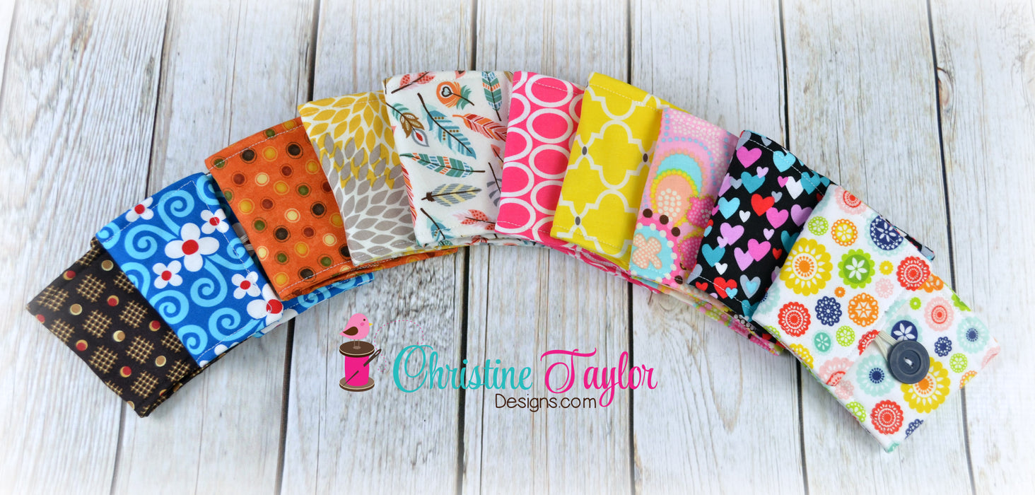 READY MADE Coffee Cozy - Colorful feathers - Christine Taylor Designs