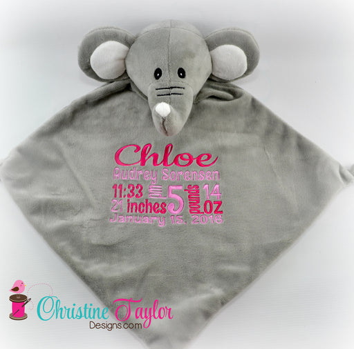 Elephant - 13" Cuddle Blanket - Christine Taylor Designs