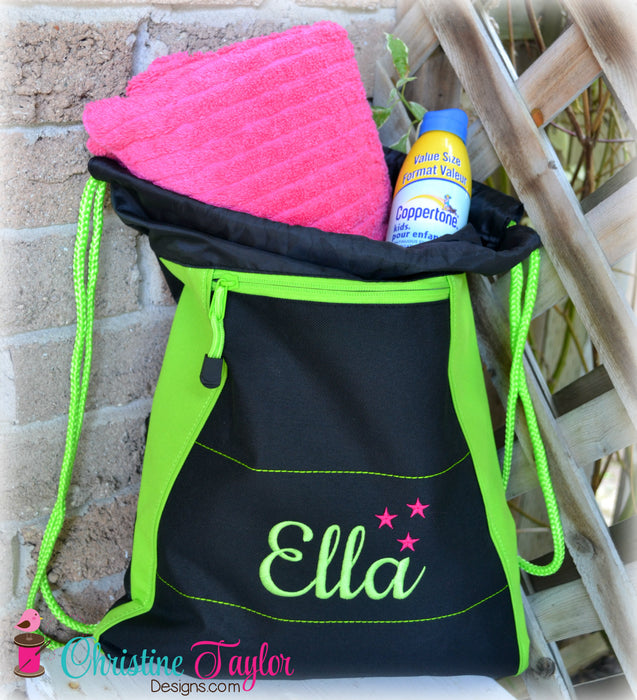 Personalized Cinch Bag - Various Colors - Christine Taylor Designs