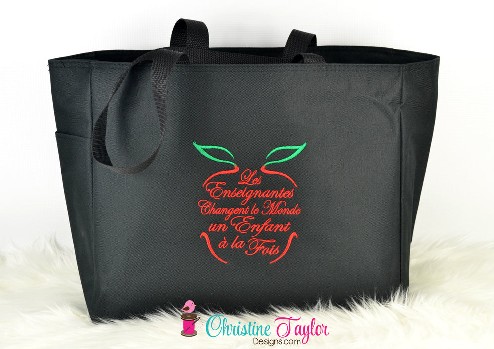 READY MADE Teacher Tote Bag - French Apple