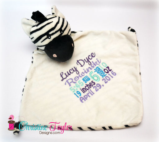 Zebra - 13" Cuddle Blanket - Christine Taylor Designs